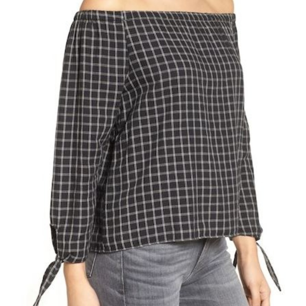 Madewell black & white check top size small 009 - Picture 4 of 5